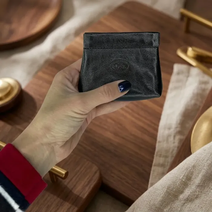 Жіноча монетниця Tony Perotti з натуральної шкіри Italico 1615 nero (90542) Чорна