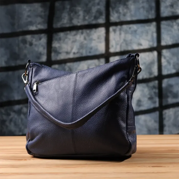 Сумка для жінок на два відділення з натуральної шкіри Vintage 23013 Синій