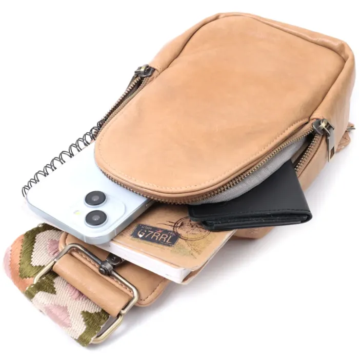 Сумка через плече для жінок з екошкіри Vintage 22790 Світло-коричневий