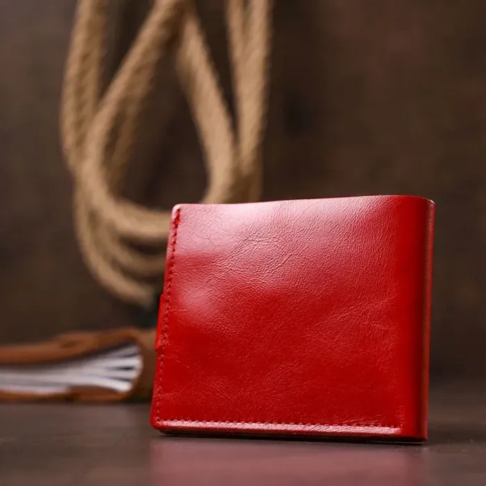 Женское небольшое кожаное портмоне Shvigel 16440 Красный