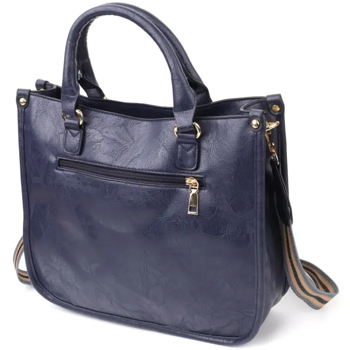 Ділова жіноча сумка з екошкіри Vintage 15132 Синій