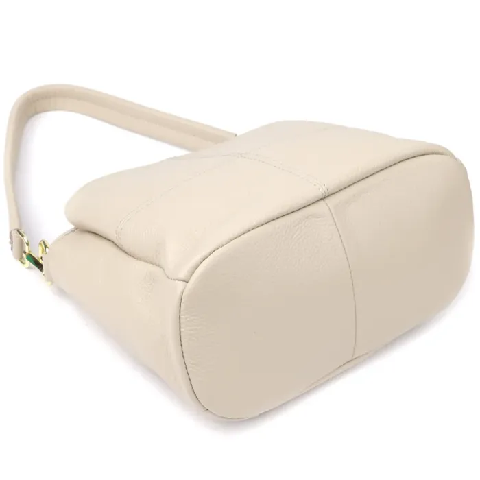 Зручна жіноча шкіряна сумка з трьома секціями Vintage 22980 Білий