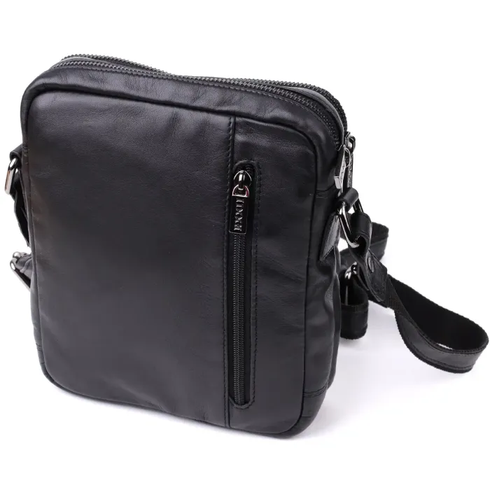 Стильна чоловіча сумка через плече з натуральної шкіри Tony Perotti 20882_1 (6047 nero) Чорний