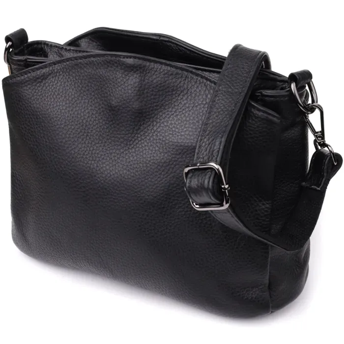 Сумка на плече з натуральної шкіри Vintage 23007 Чорний