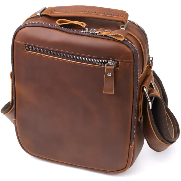 Чоловіча ділова сумка з ручкою для перенесення в руці з натуральної шкіри Vintage 23033 Коричневий