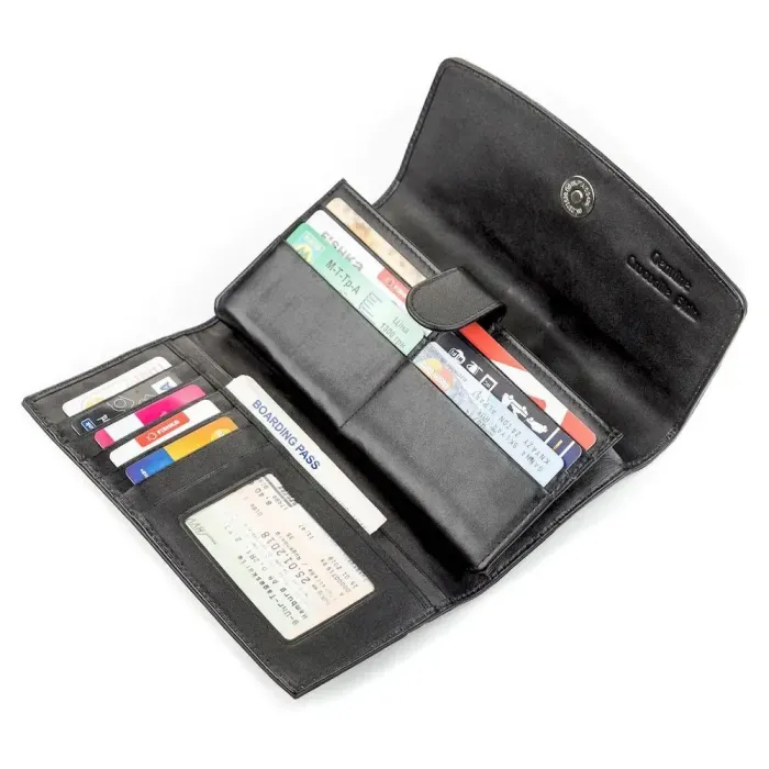 Портмоне жіноче CROCODILE LEATHER 18025 із натуральної шкіри крокодила Чорний