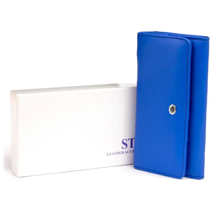 Гаманець шкіряний у дві додавання жіночий ST Leather 19285 Синій