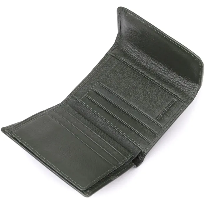 Стильний гаманець середнього розміру із натуральної шкіри ST Leather 23075 Зелений