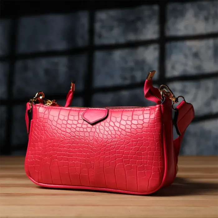 Жіночий зручний подвійний клатч із екошкіри Vintage 15136 Рожевий