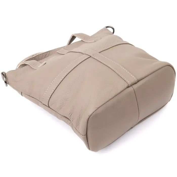 Зручна сумка жіноча з ручками з натуральної шкіри Vintage 22996 Сірий