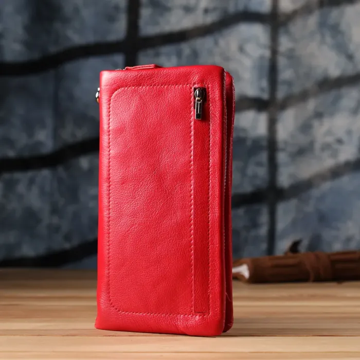 Практичний жіночий гаманець-клатч із відділенням під телефон із натуральної шкіри ST Leather 23100 Червоний