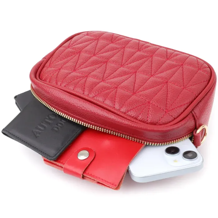 Яскрава жіноча сумка на кожен день із натуральної шкіри Vintage 22903 Червоний