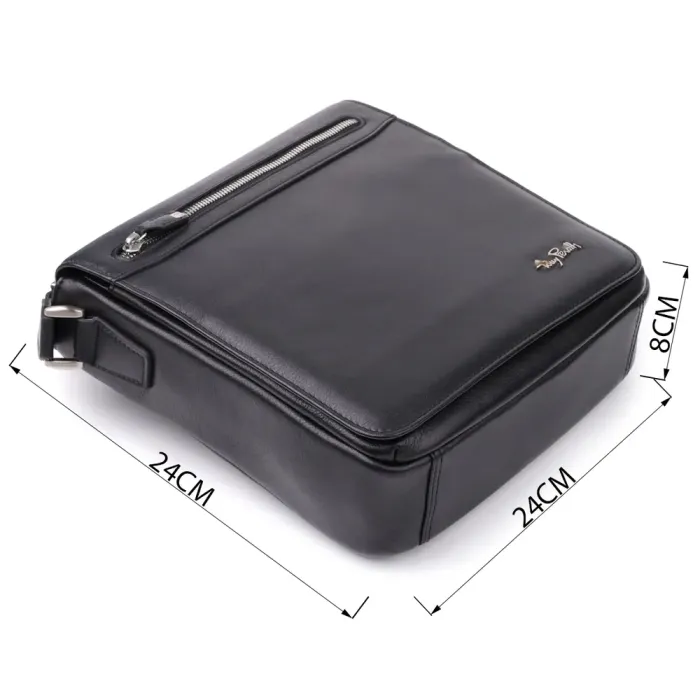 Чоловіча сумка через плече з м'якої натуральної шкіри Tony Perotti 20845_1 (9207-24 nero) Чорний