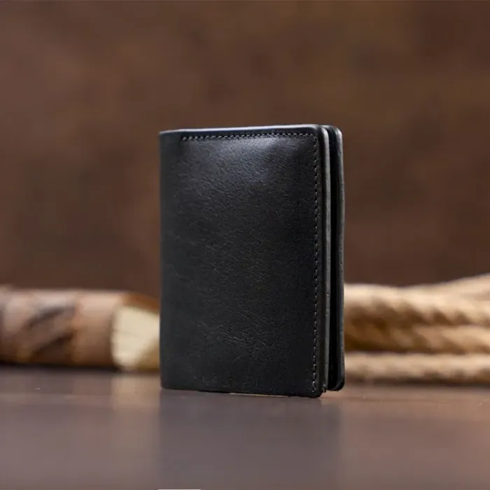  Стильне портмоне-кредитниця комбі в гладкій шкірі GRANDE PELLE 11327 Чорне