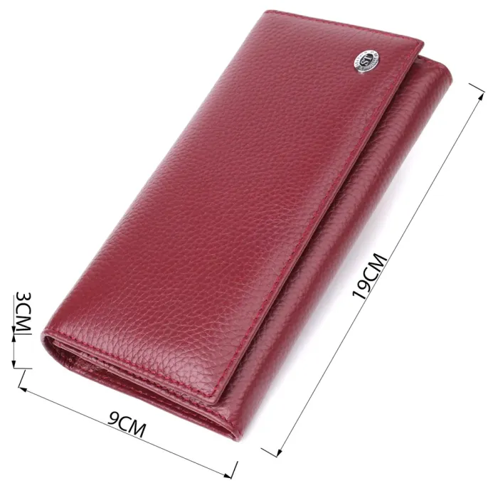 Практичний гаманець для жінок із натуральної шкіри ST Leather 23098 Бордовий