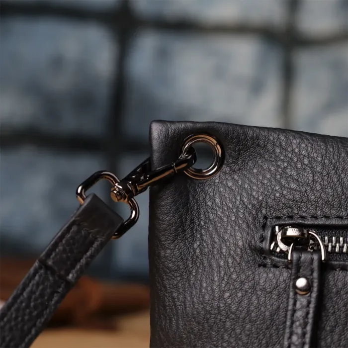 Модна жіноча сумка на плече з натуральної шкіри Vintage 23004 Чорний