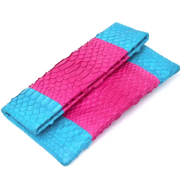 Яскравий жіночий клатч Snake Leather 14993 Рожевий