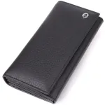 Жіночий вертикальний гаманець із натуральної шкіри ST Leather 23084 Чорний