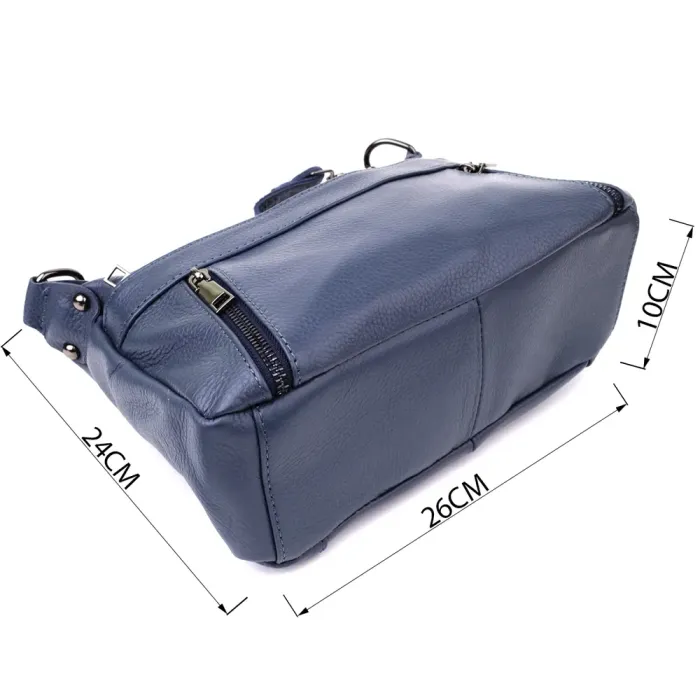 Зручна жіноча сумка з натуральної шкіри Vintage 23019 Синій