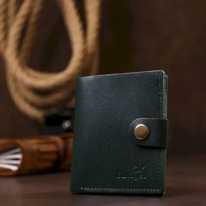 Невеликий шкіряний портмоне Shvigel 16511 Зелений