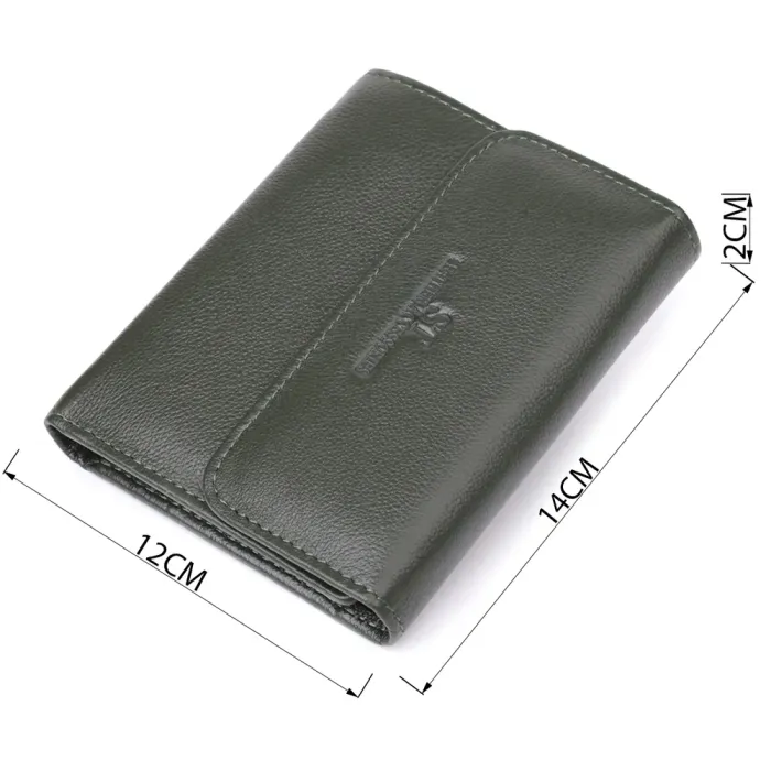 Стильний гаманець середнього розміру із натуральної шкіри ST Leather 23075 Зелений