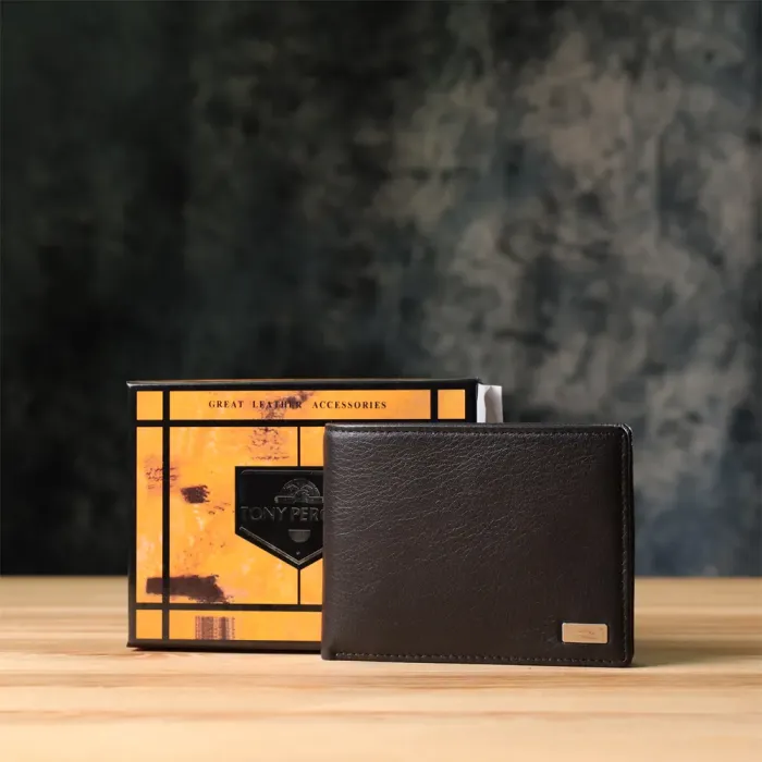 Зручний чоловічий гаманець без застібки з натуральної шкіри Tony Perotti 20843_1 (534+rfid nero) Чорний