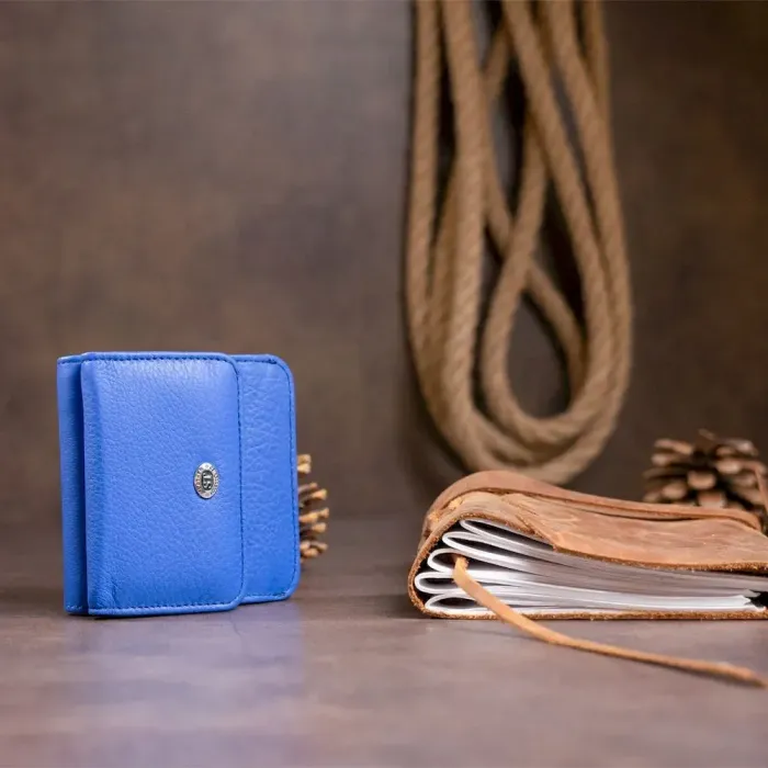 Маленький гаманець на кнопці жіночий ST Leather 19234 Синій