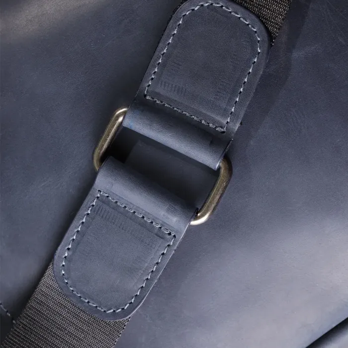 Практична чоловіча сумка через плече із вінтажної натуральної шкіри Shvigel 20867_1 Синій