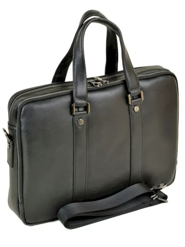Сумка чоловіча шкіряна портфель BRETTON BE 9318-2 black