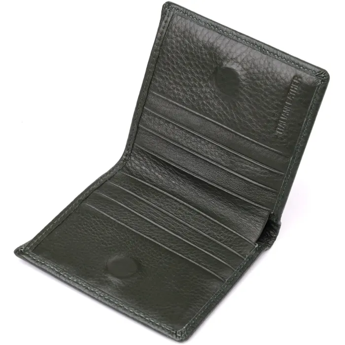 Жіночий гаманець на магніті з натуральної шкіри ST Leather 23093 Зелений