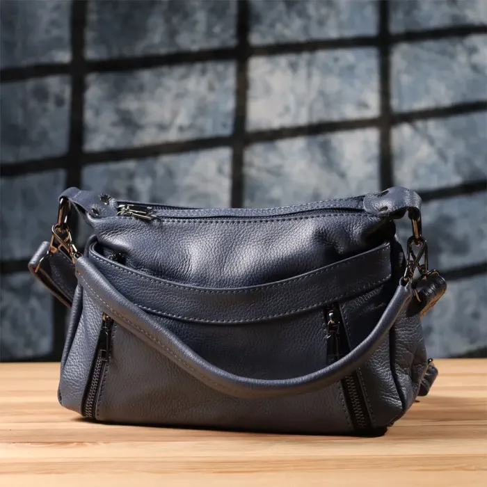 Зручна жіноча сумка з натуральної шкіри Vintage 23019 Синій