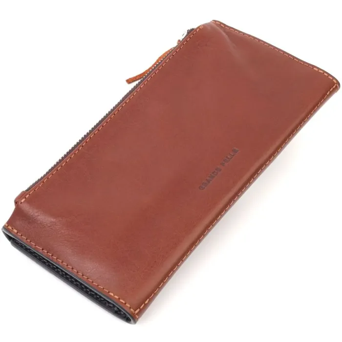 Практичний чоловічий портмоне Grande Pelle 11424 Коричневий