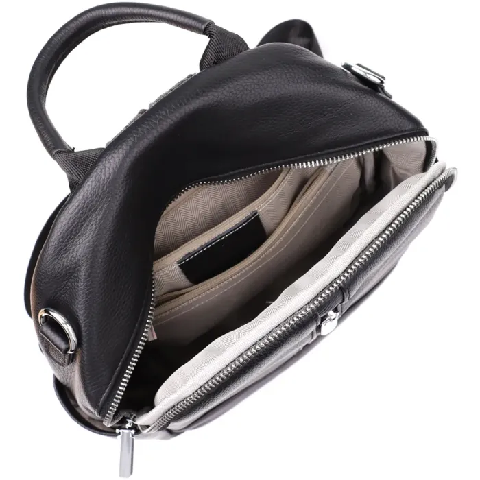 Практичний жіночий рюкзак з натуральної шкіри Vintage 23057 Чорний