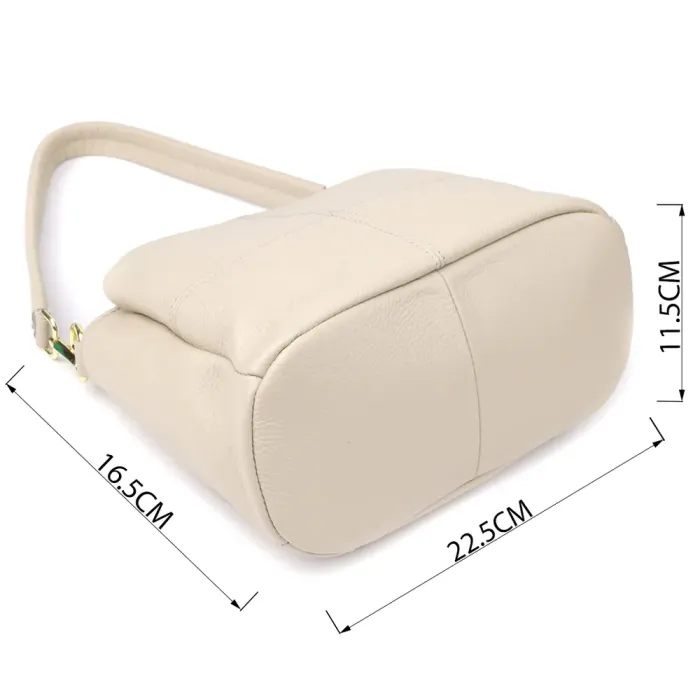 Зручна жіноча шкіряна сумка з трьома секціями Vintage 22980 Білий