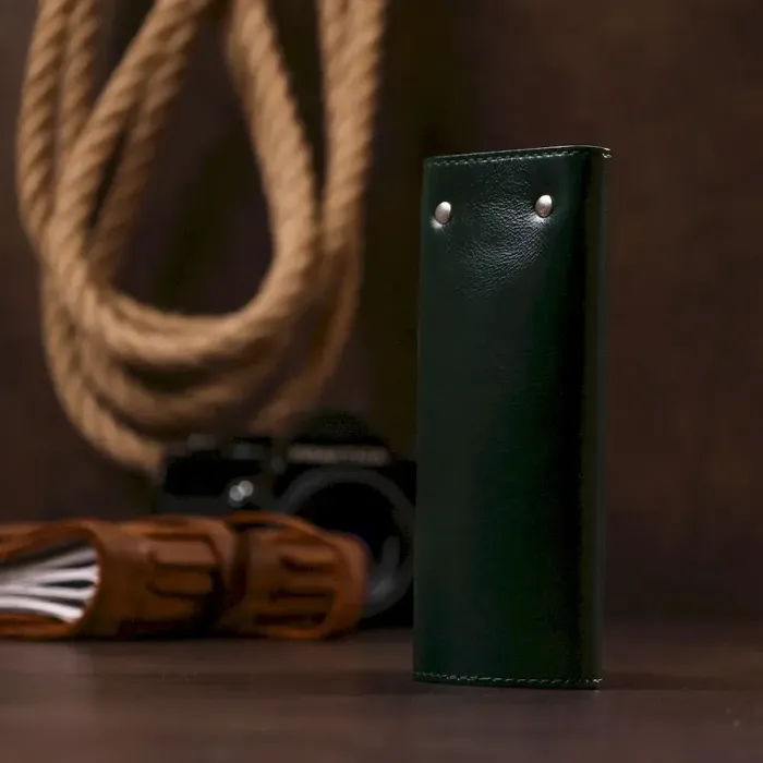 Сучасна шкіряна ключниця Shvigel 16531 Зелений