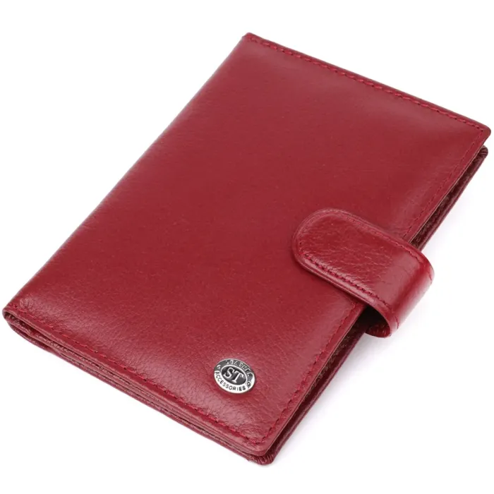 Стильна обкладинка на документи для жінок з натуральної шкіри ST Leather 23117 Бордовий