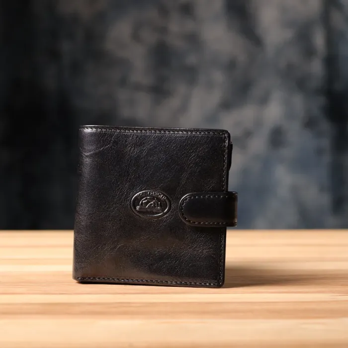 Стильний гаманець унісекс із глянсової натуральної шкіри Tony Perotti 20885_1 (1256 nero) Чорний