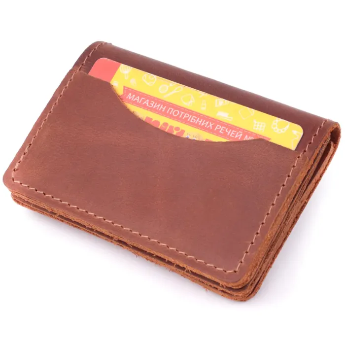 Стильна обкладинка на автодокументи у вінтажній шкірі GRANDE PELLE 22874 Світло-коричнева