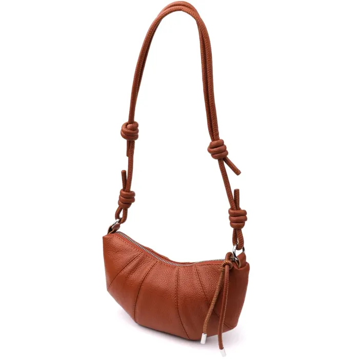 Напівкругла сумка жіноча з натуральної шкіри Vintage 22934 Коричневий