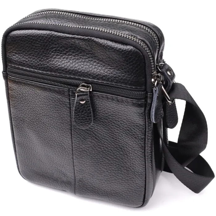 Чоловічі сумки на плече з натуральної шкіри Vintage 23020 Чорний