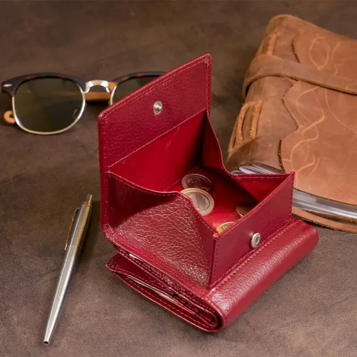 Компактний жіночий гаманець ST Leather 19257 Бордовий