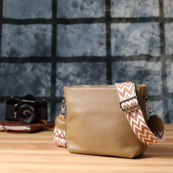 Жіноча шкіряна сумка на плече для повсякденного носіння Vintage 22912 Бежевий