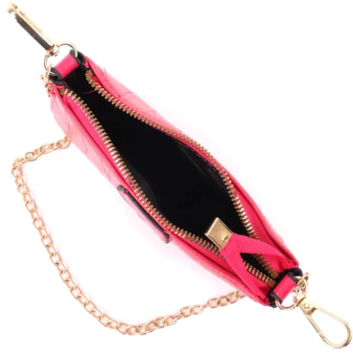 Жіночий зручний подвійний клатч із екошкіри Vintage 15136 Рожевий