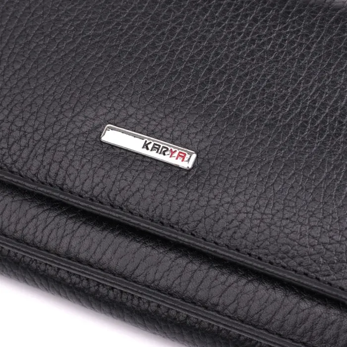 Місткий жіночий гаманець з натуральної шкіри KARYA 22859 Чорний