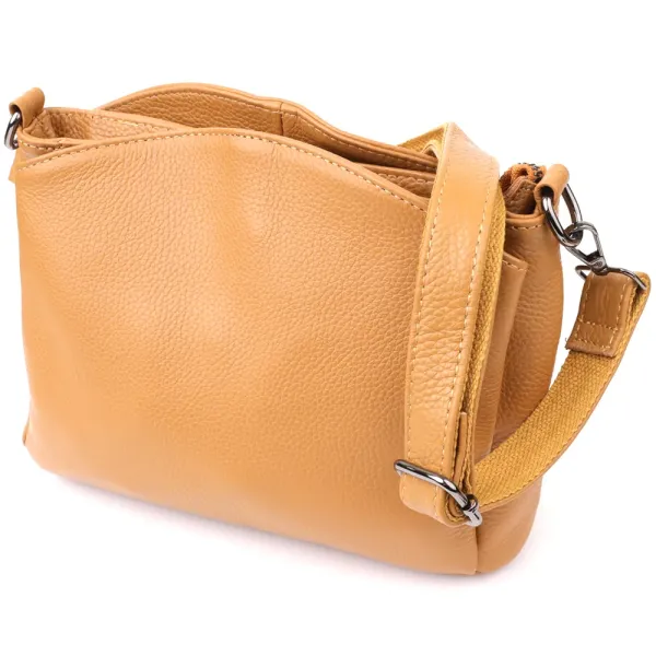 Елегантна сумка жіноча з натуральної шкіри Vintage 23008 Рудий