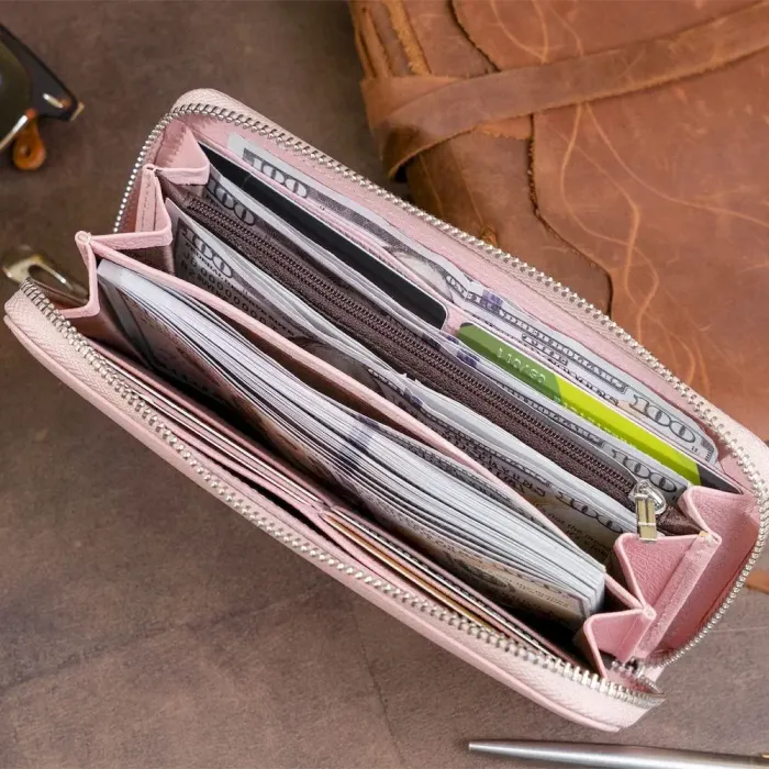 Клатч шкіряний жіночий ST Leather 19283 Рожевий