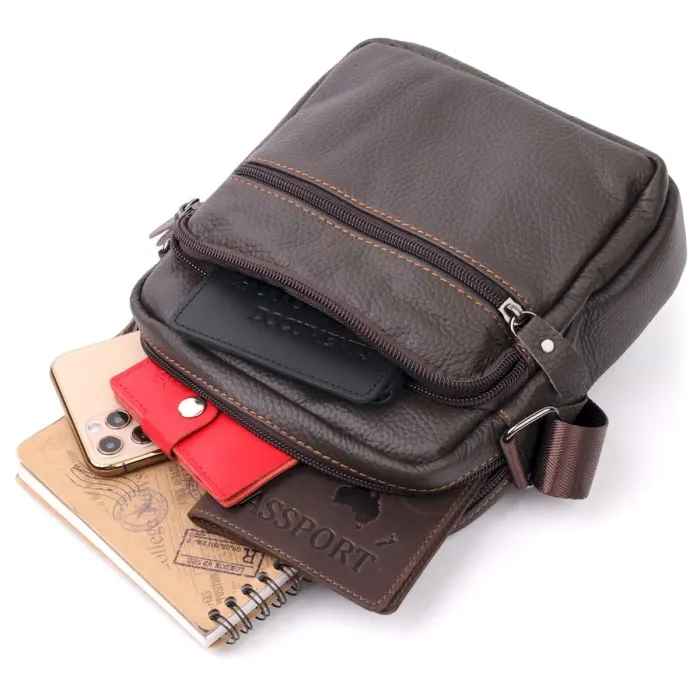 Сумка чоловіча Vintage 20687 шкіряна Коричневий