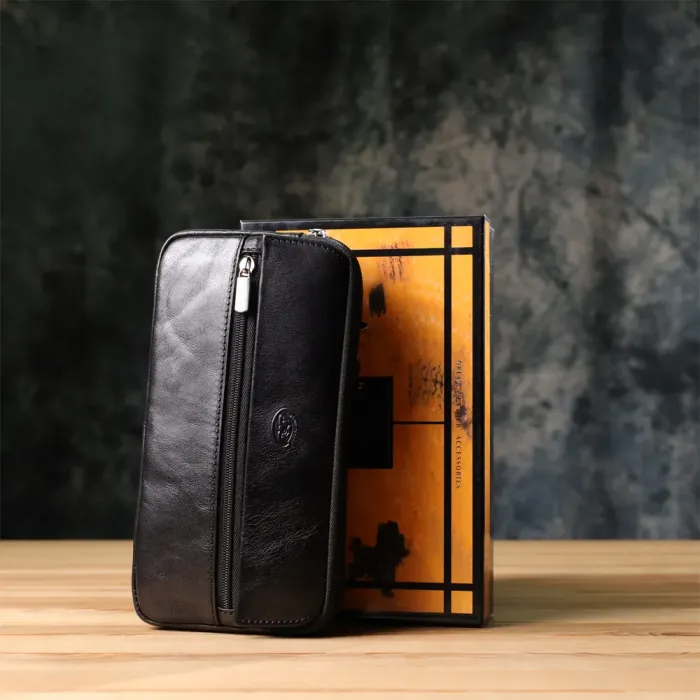 Місткий чоловічий клатч з гладкої натуральної шкіри Tony Perotti 20858_1 (9405 nero) Чорний