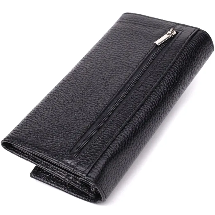 Класичний жіночий гаманець з натуральної шкіри CANPELLINI 20872_1 Чорний