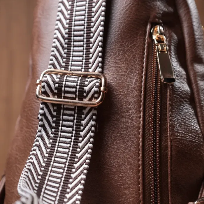 Модна жіноча сумка з однією лямкою через плече з екошкіри Vintage 22760 Коричневий